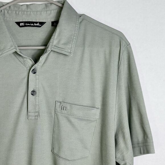 Travis Mathew Polo Shirt Mens Large Gray Performance Pima Cotton Blend Logo - Picture 2 of 12
